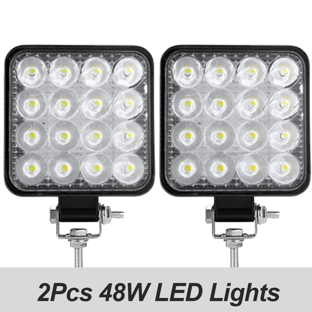 Focos LED 42W/48W para Coche, Moto, ATV Offroad