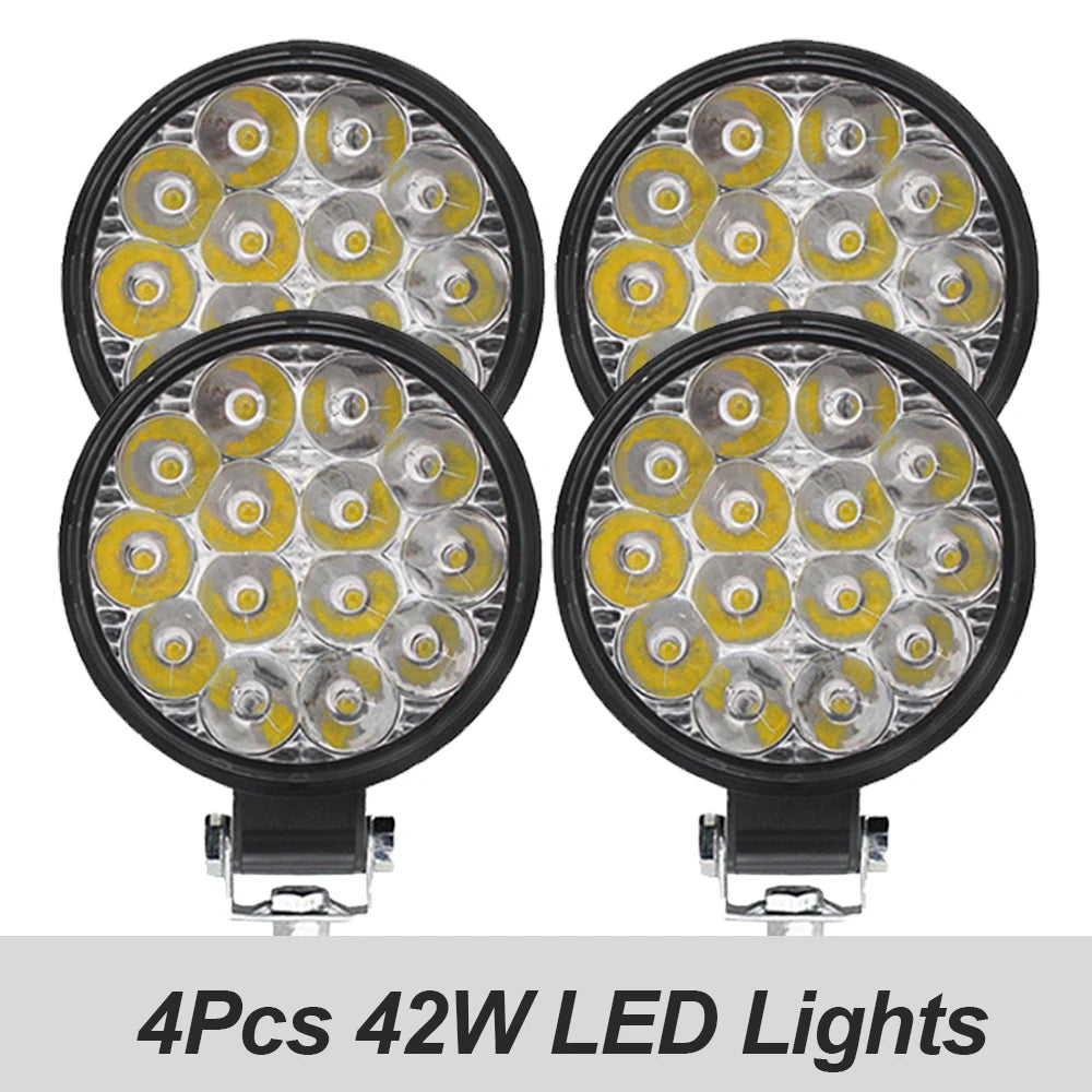 Focos LED 42W/48W para Coche, Moto, ATV Offroad