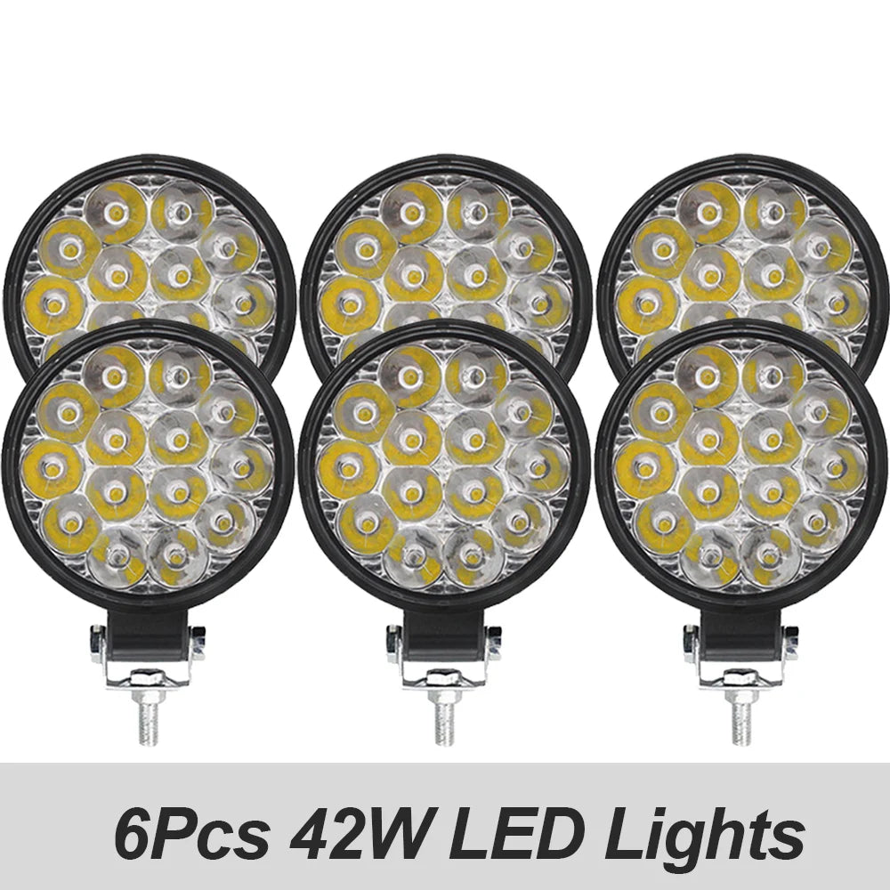 Focos LED 42W/48W para Coche, Moto, ATV Offroad