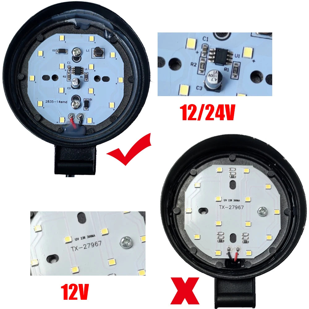 Focos LED 42W/48W para Coche, Moto, ATV Offroad