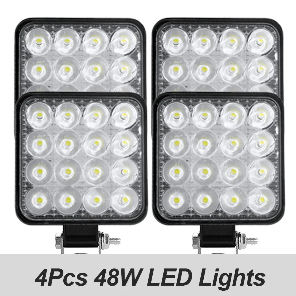 Focos LED 42W/48W para Coche, Moto, ATV Offroad
