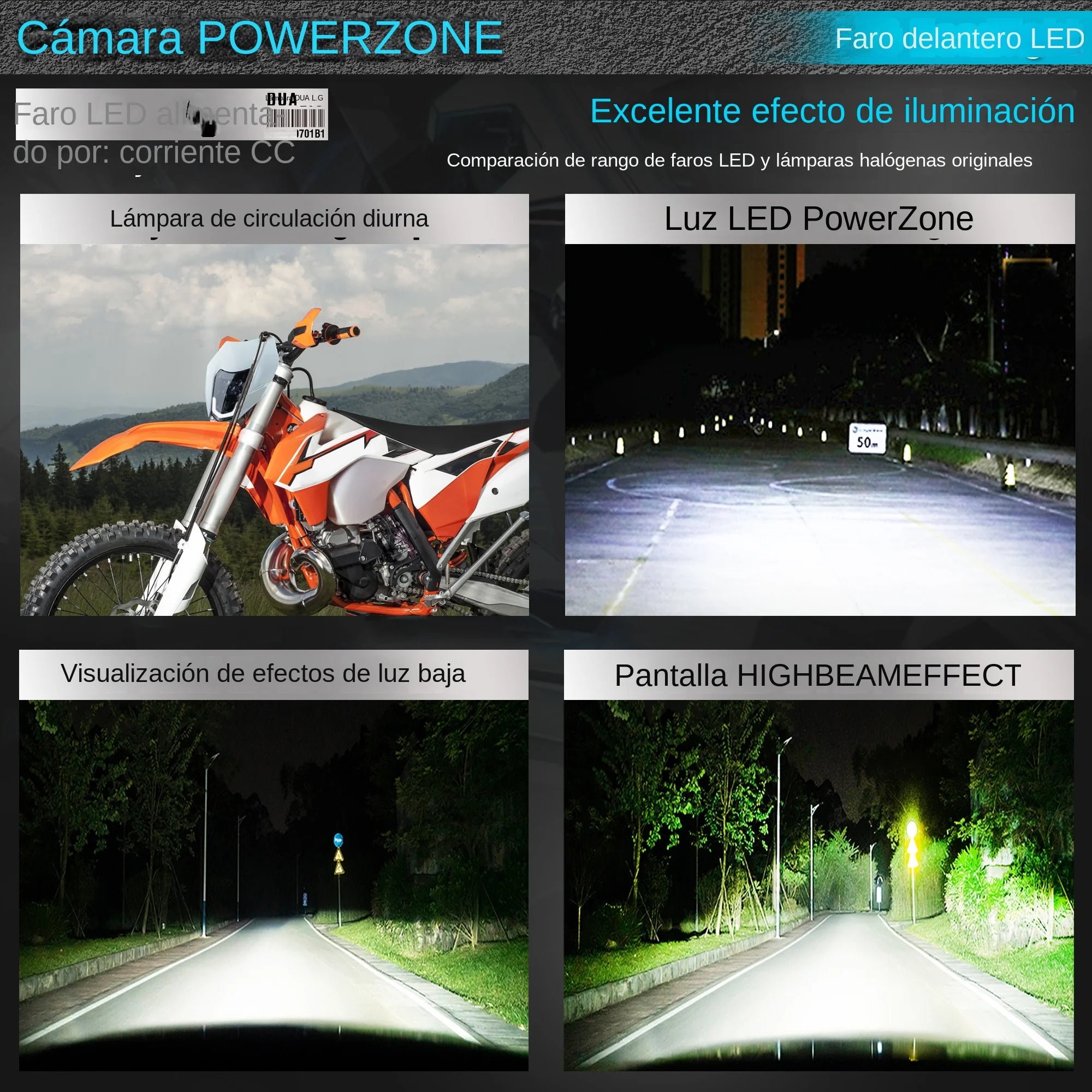 Faro LED Estilo KTM para Moto