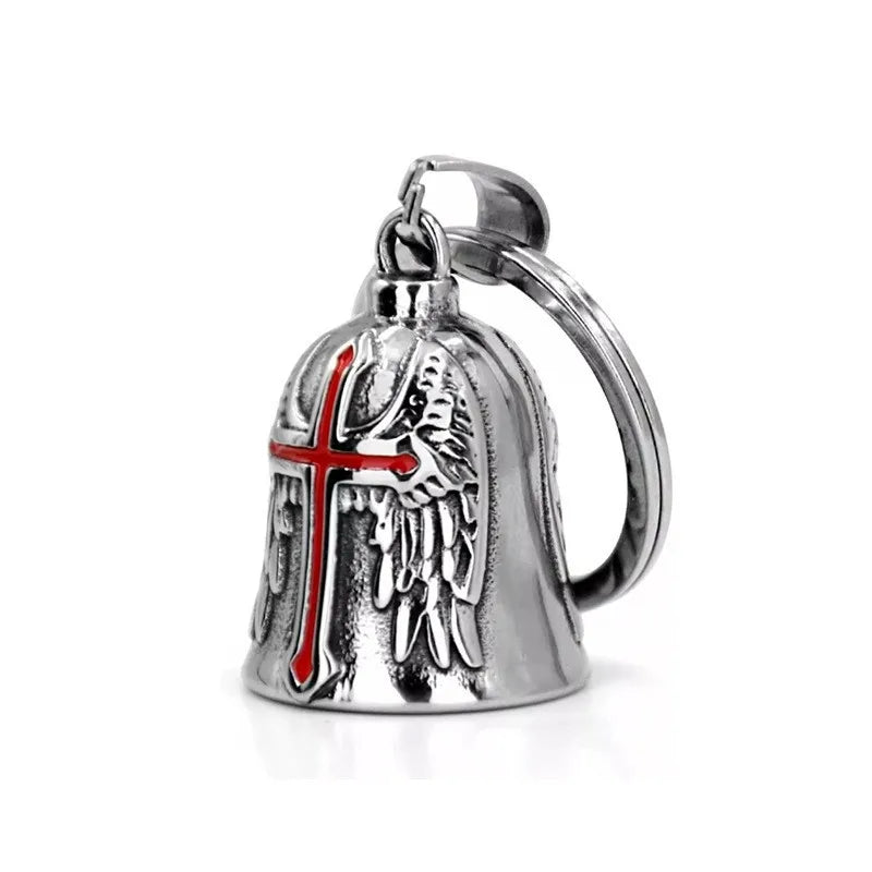 Amuleto Motero – Campana de protección con Alas de Ángel