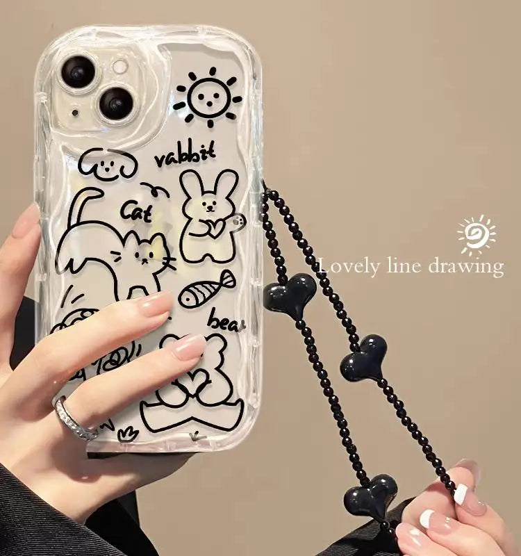 Fundas Transparentes para iPhone 11 con Pulsera y Correa de Muñeca