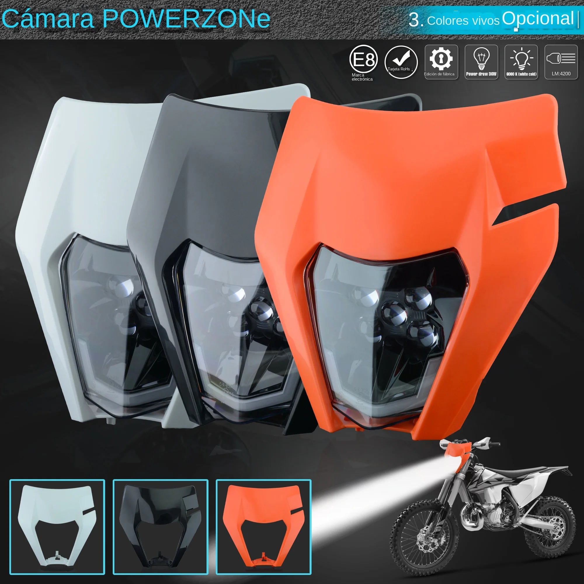 Faro LED Estilo KTM para Moto