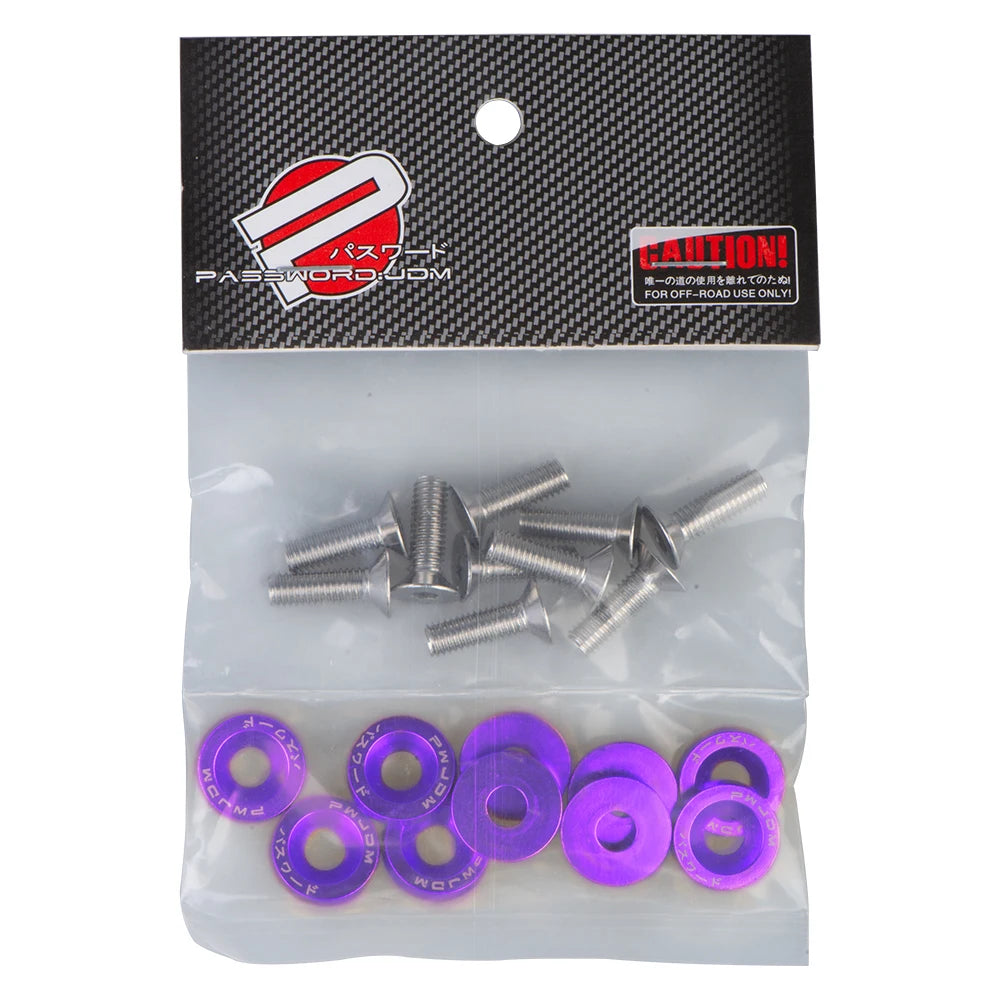 Kit 10 Pernos JDM Universales M6 con Arandelas – Aluminio Anodizado
