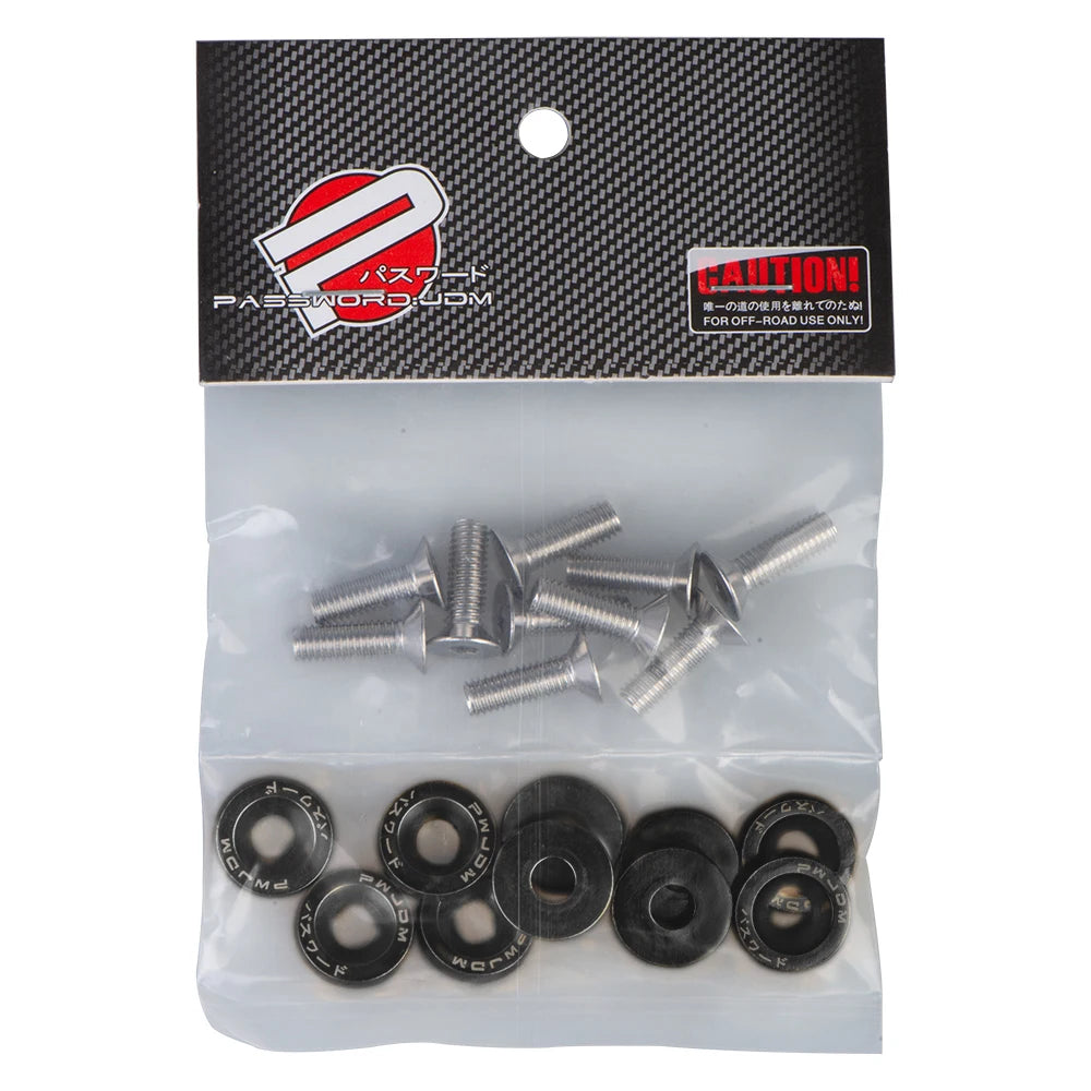 Kit 10 Pernos JDM Universales M6 con Arandelas – Aluminio Anodizado