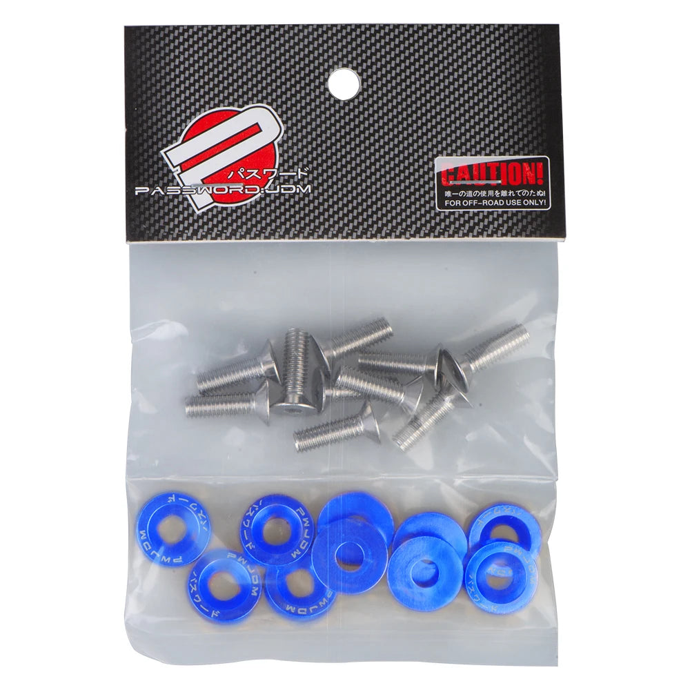 Kit 10 Pernos JDM Universales M6 con Arandelas – Aluminio Anodizado