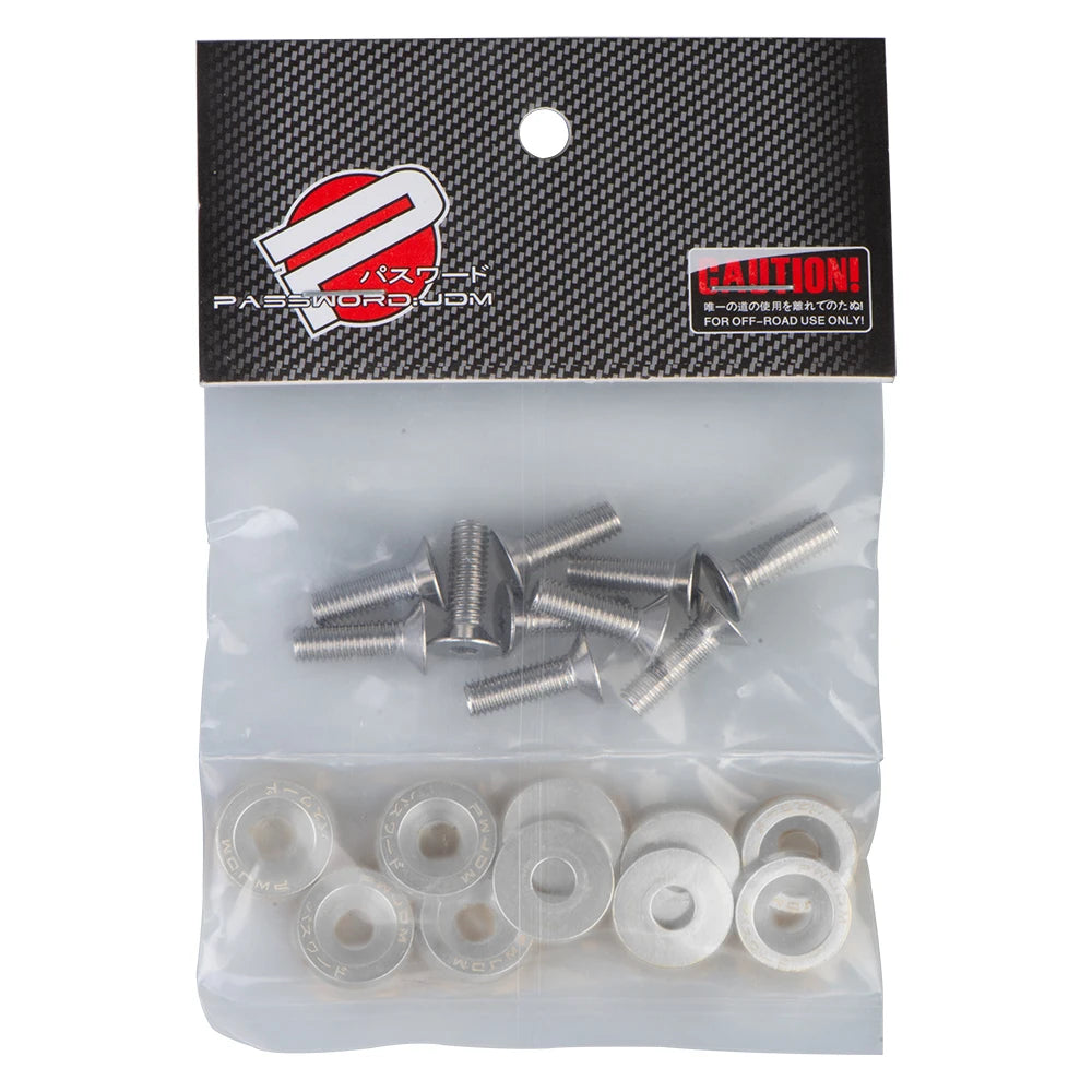 Kit 10 Pernos JDM Universales M6 con Arandelas – Aluminio Anodizado