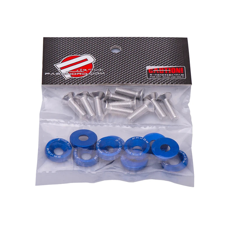 Kit 10 Pernos JDM Universales M6 con Arandelas – Aluminio Anodizado