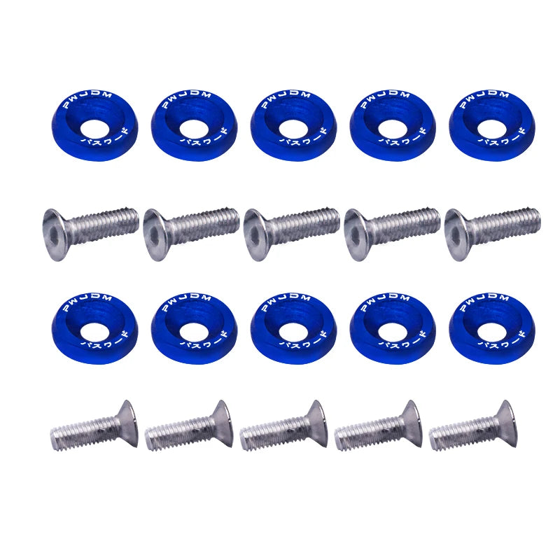 Kit 10 Pernos JDM Universales M6 con Arandelas – Aluminio Anodizado