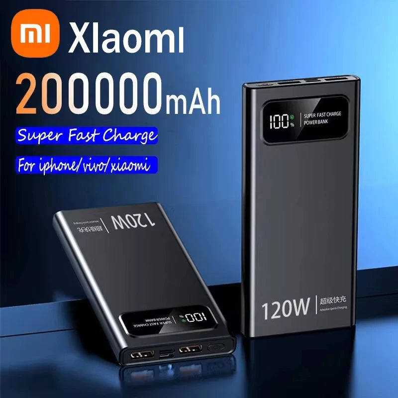Xiaomi Power Bank 200000mAh 120W – Carga Rápida con Pantalla Digital