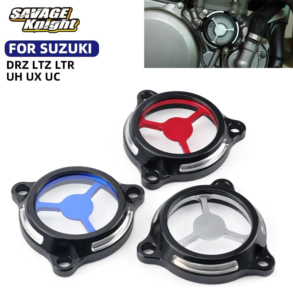Tapa Transparente Filtro de Aceite CNC – Suzuki DRZ 400 / LTZ 400 / LTR 450